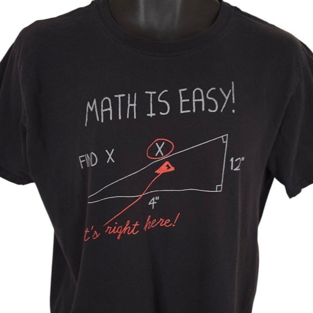Math Is Easy T Shirt Mens Size Large Black Mathematics Funny Humor Joke